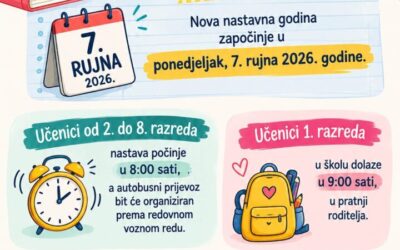 Početak nastavna godine 2026./2027.