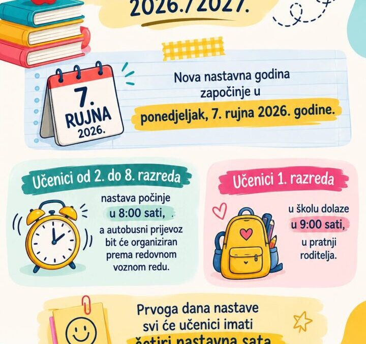 Početak nastavna godine 2026./2027.